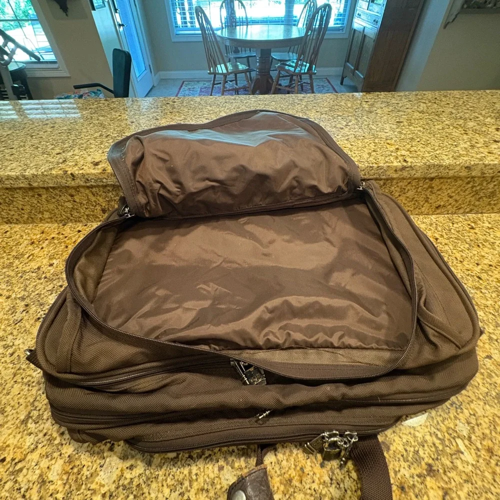 Tumi Vintage Brown Canvas Expandable Large Weekender Carry On Bag Travel 80-90s